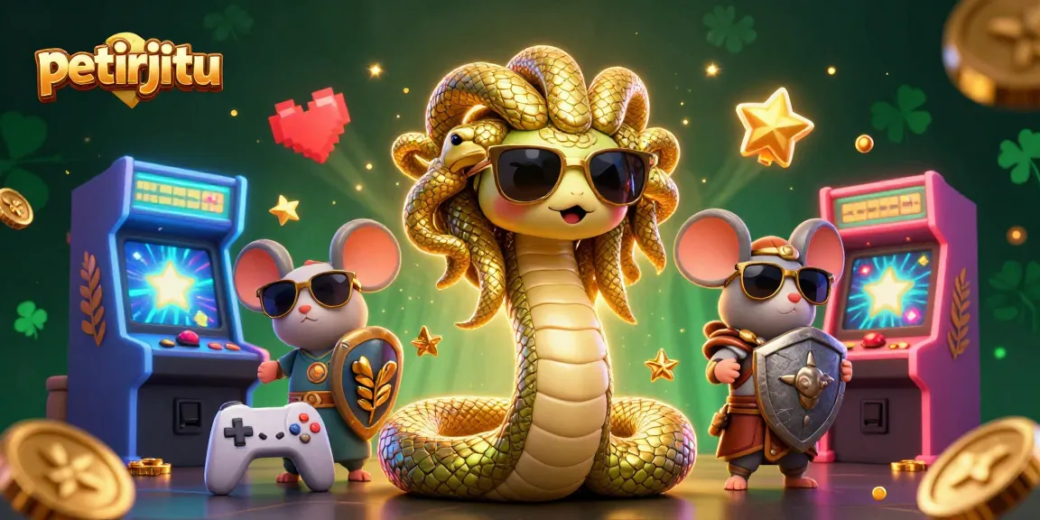 Permainan petirjitu dengan Medusa lucu dan mesin arcade berkilau di kasino online
