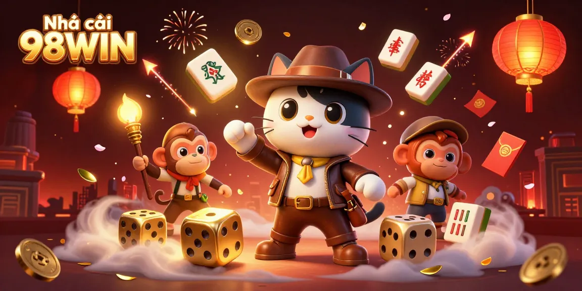 Engage with Nhà cái 98WIN through a vibrant casino adventure, discovering treasures and exciting artifacts.