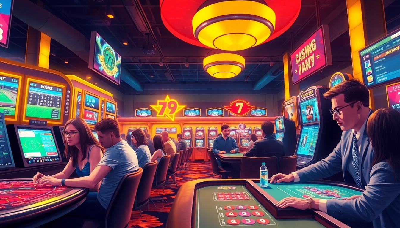 Experience the vibrant energy of 79king's casino with diverse players engaging in thrilling games.