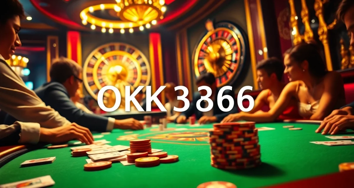 Players engaged in thrilling poker, featuring the keyword OK8386 prominently on the table's design.