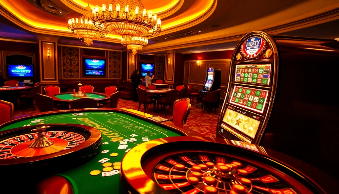 Experience thrilling gameplay at https://c168.design/ with vibrant casino tables featuring winning slot machines and poker chips.