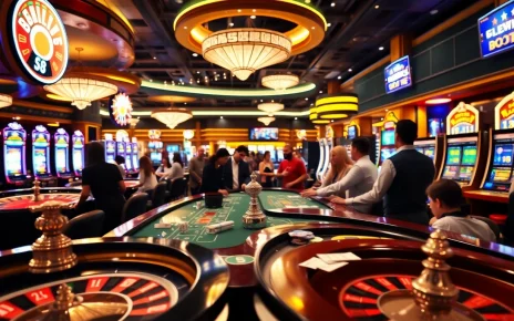 Engaging players at the casino table with vibrant S 8 themed elements and lively atmosphere.