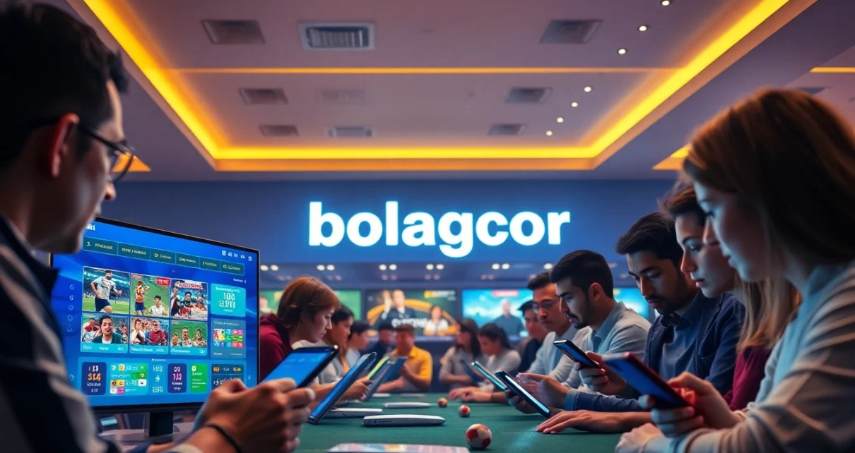 Experience bolagacor online gambling among diverse players enjoying various games in a modern digital setting.