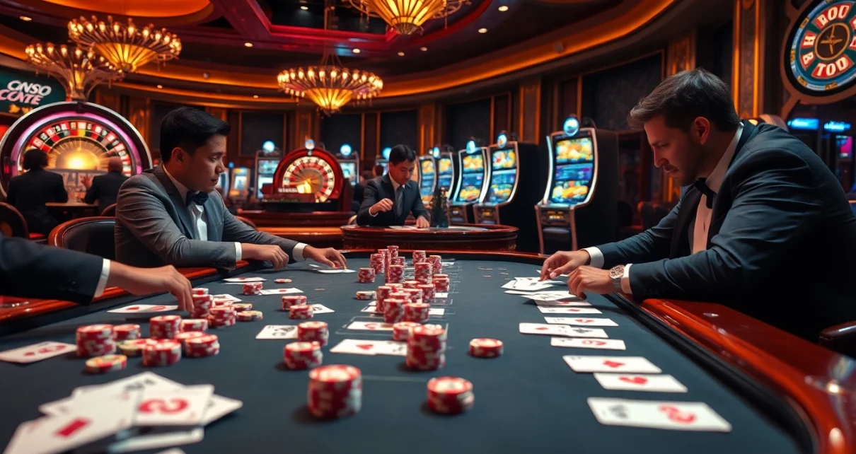 Experience thrilling gameplay at Thabet casino with vibrant poker chips and dazzling roulette wheels.