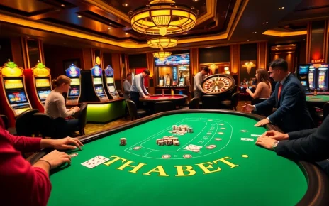 THABET gaming table bustling with excitement as players engage in thrilling bets.