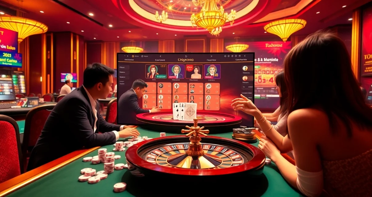 Experience Rút tiền kkwin at a luxurious casino with online gameplay elements.