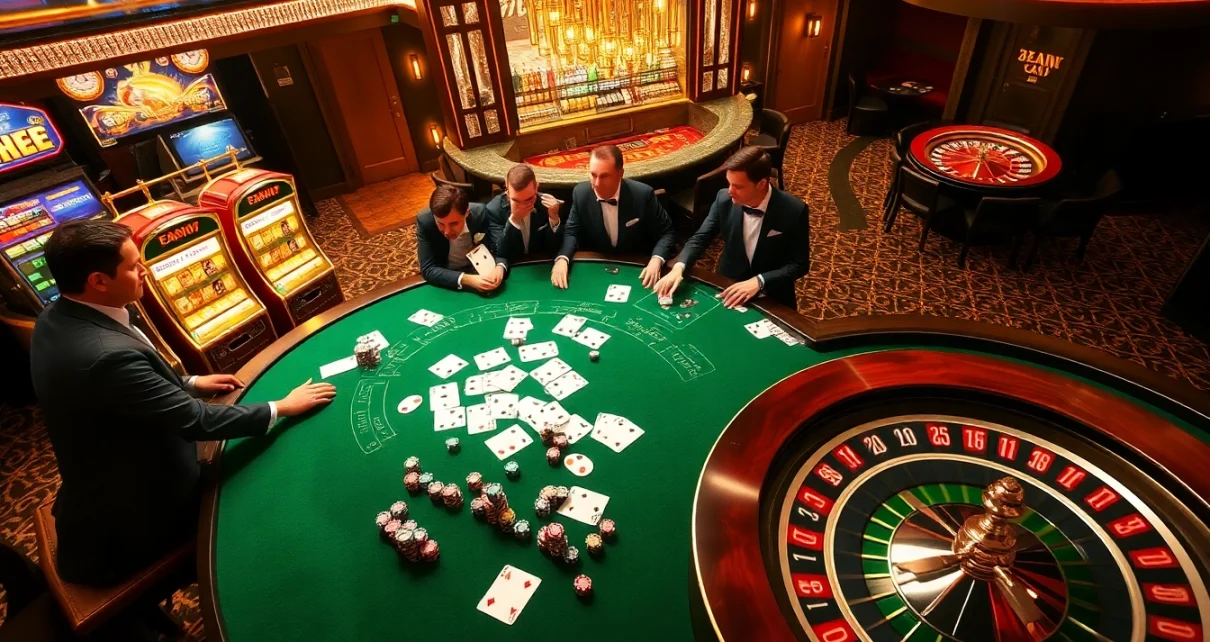 Experience the thrill of gaming at 32win with vibrant tables and exciting slot machines.