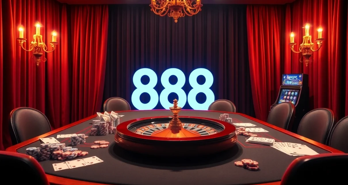 Experience the thrill of winning at 888 now, with vibrant casino tables and exciting games.