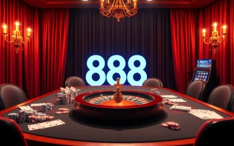 Experience the thrill of winning at 888 now, with vibrant casino tables and exciting games.