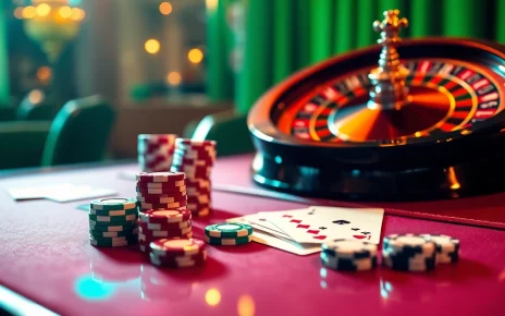 Engage with the thrill of betting at bet88 with an upscale casino scene capturing poker chips and roulette excitement.