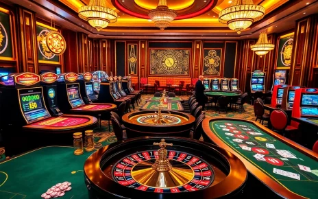 C168 casino scene with engaging players at roulette and poker tables, showcasing excitement.