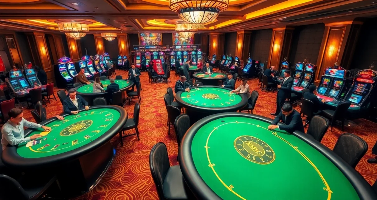 Exciting poker action at https://m88zo.com/, showcasing vibrant casino tables and engaging players.