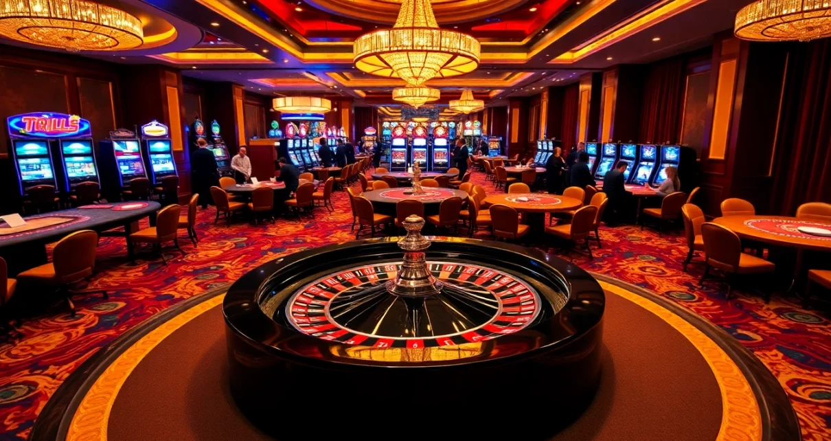 Players engaging in high-stakes gambling at a luxurious casino featuring 789f gaming elements.