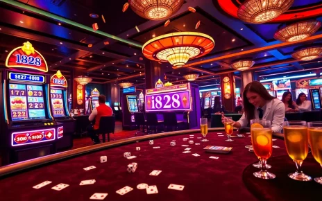 Experience the thrill of the i828 slot machine in a luxurious casino environment filled with excitement.