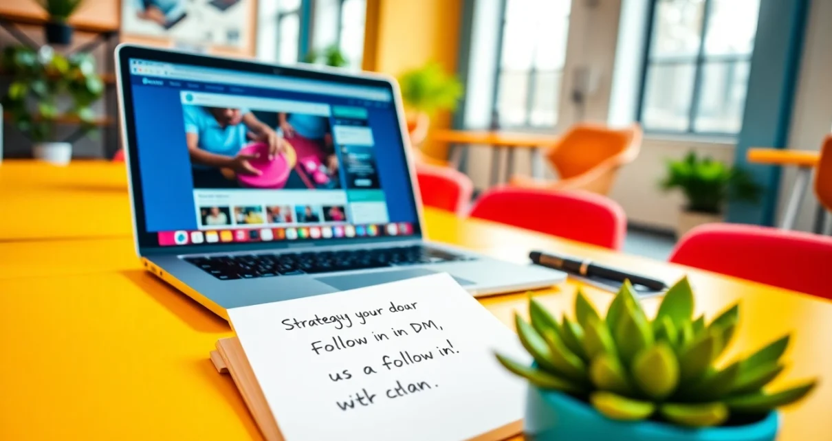 Engage with followers through follow in dm strategy in a modern digital workspace.