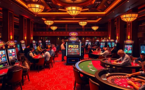 Players enjoying their casino experience at PH22 with engaging slot machines and poker tables.