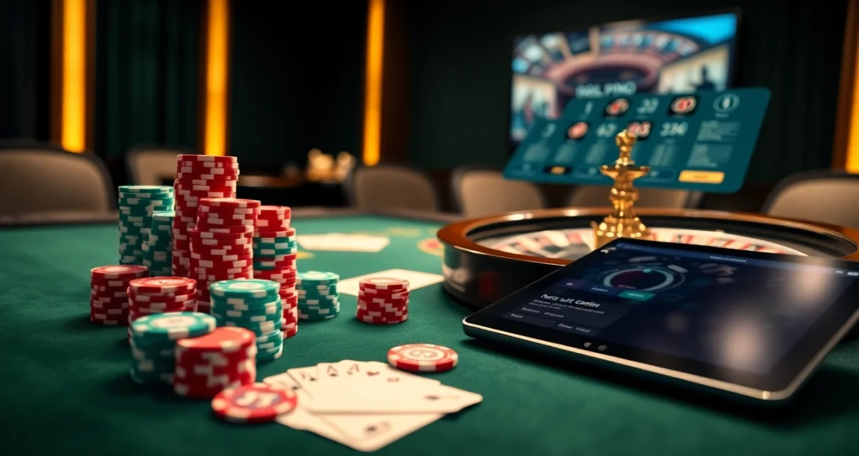 Experience excitement and luxury at https://166bett.com.br with vibrant poker chips and casino tables.