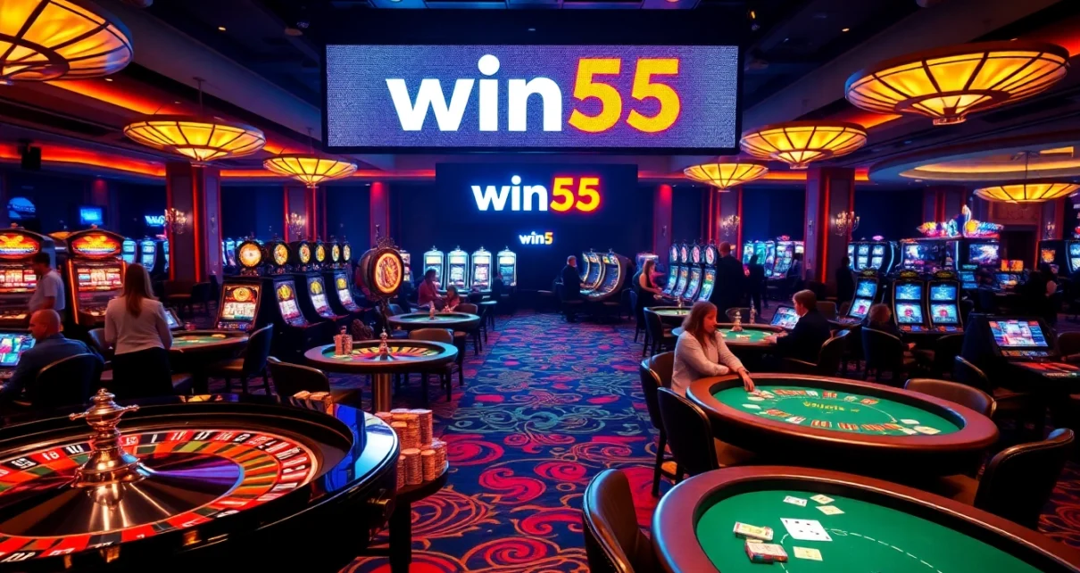 Experience the thrill of winning big at win55 with vibrant casino tables and lively players.