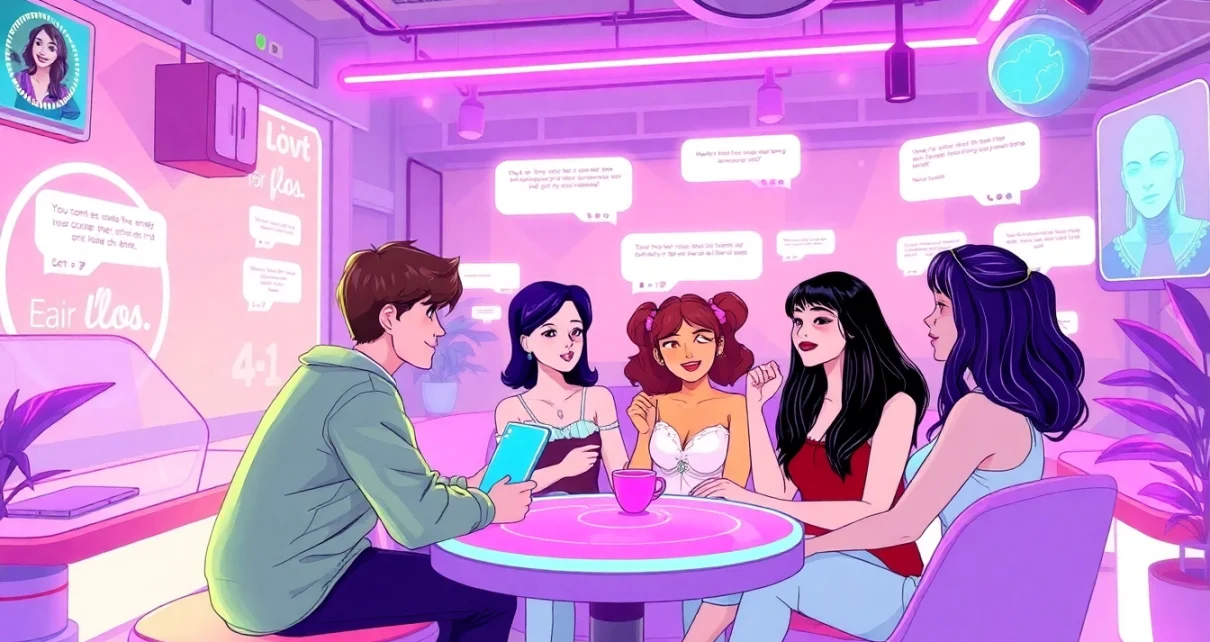 Engaging interaction in a cozy AI sexting environment, showcasing virtual characters and playful dialogues.