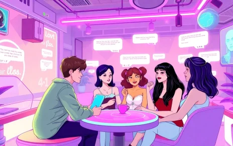 Engaging interaction in a cozy AI sexting environment, showcasing virtual characters and playful dialogues.