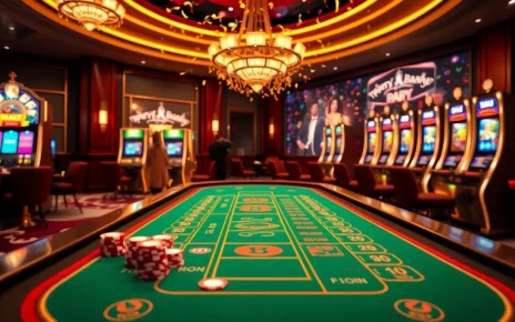 Exciting gambling action showcasing trang chu 789win with elegant casino tables and vibrant slot machines.