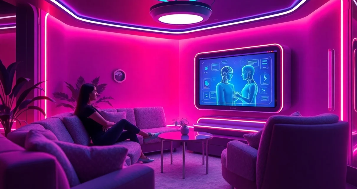 Engaging AI chat experience themed around free sex ai with futuristic elements.