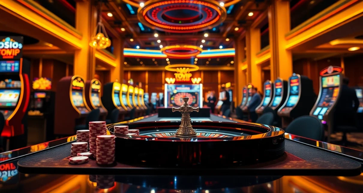 Engaging gamblers at TOPVIP COM while enjoying high-stakes poker and vibrant slot machines.