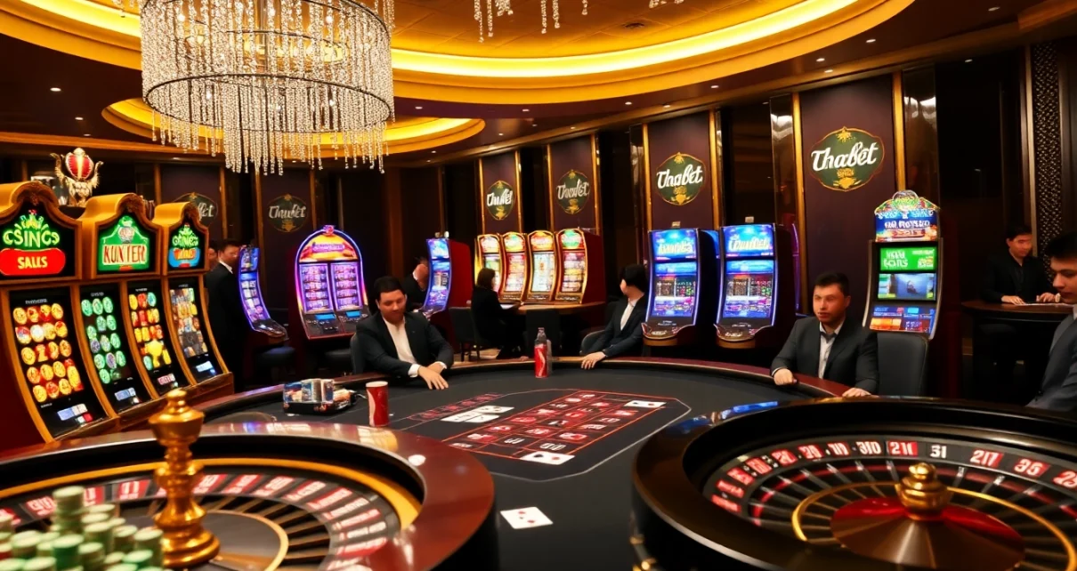 Experience thrilling gameplay at THABET with vibrant poker tables and exciting slot machines.