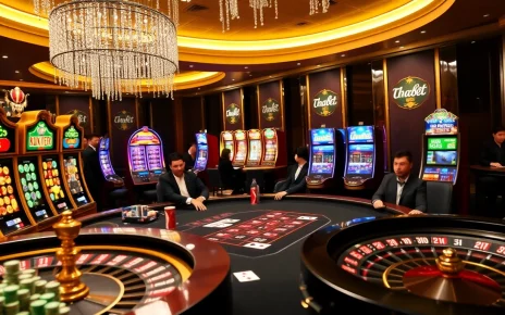 Experience thrilling gameplay at THABET with vibrant poker tables and exciting slot machines.
