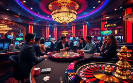 Experience high-stakes gaming at 888NEW with vibrant casino visuals and action.