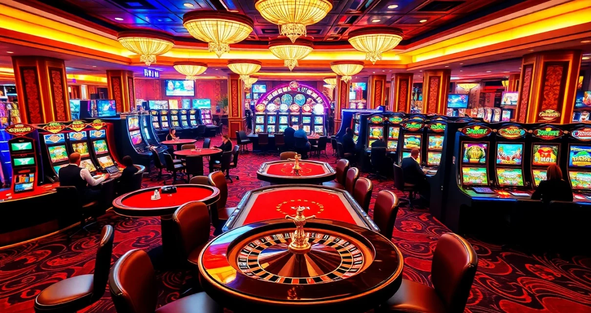 Experience dynamic gameplay at XX88 casino with vibrant poker tables and roulette wheels.