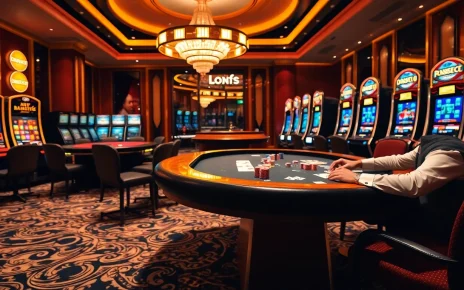 A high-stakes poker game at https://733betapp.com.br showcasing thrilling action and vibrant casino atmosphere.