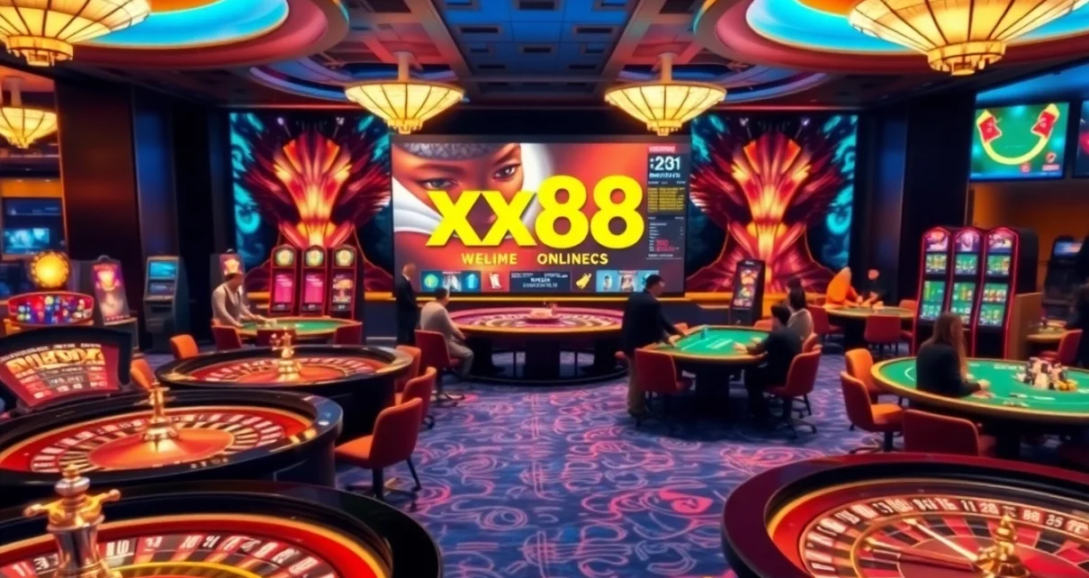Gambling excitement at xx88 with vibrant casino tables and thrilling action.