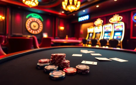 Experience the excitement of gambling at Roo99 with vibrant casino tables and spinning roulette wheels.