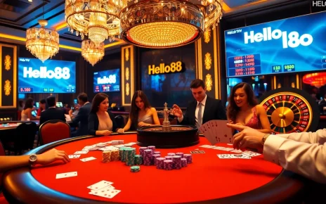 Hello88 offers an exciting and vibrant casino experience with poker games and betting tables.