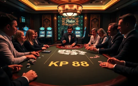 Players engage in poker at KP 88 casino, highlighting the excitement of high-stakes betting.