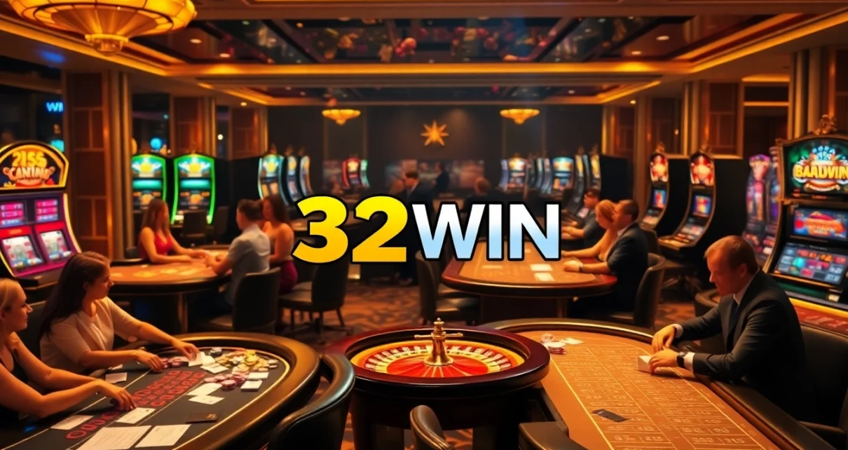 Experience the excitement of 32WIN with vibrant casino tables, slot machines, and engaging gameplay.
