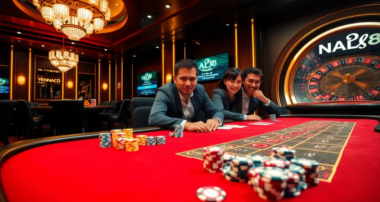 Experience top-tier gameplay at Nhà cái ABC8's vibrant casino tables with poker and roulette.