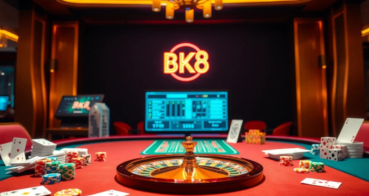 Players enjoying a thrilling BK8 casino experience with vibrant tables and exciting games.