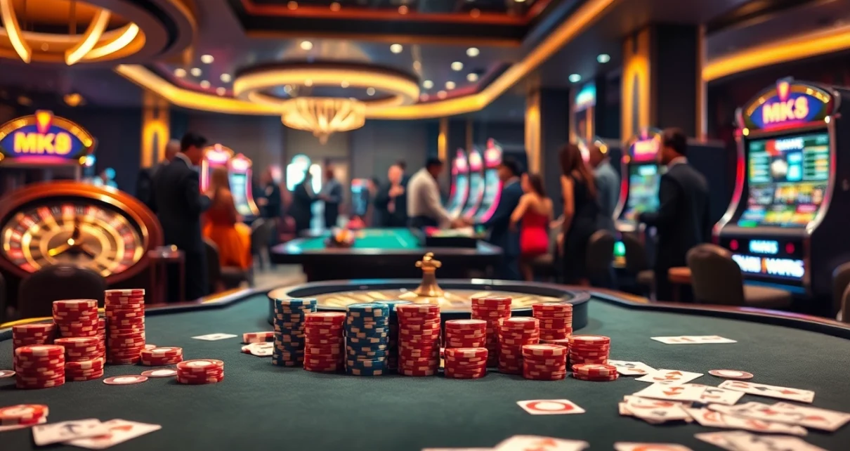 Experience thrilling gameplay at MK8 with vibrant casino tables and exciting betting action.