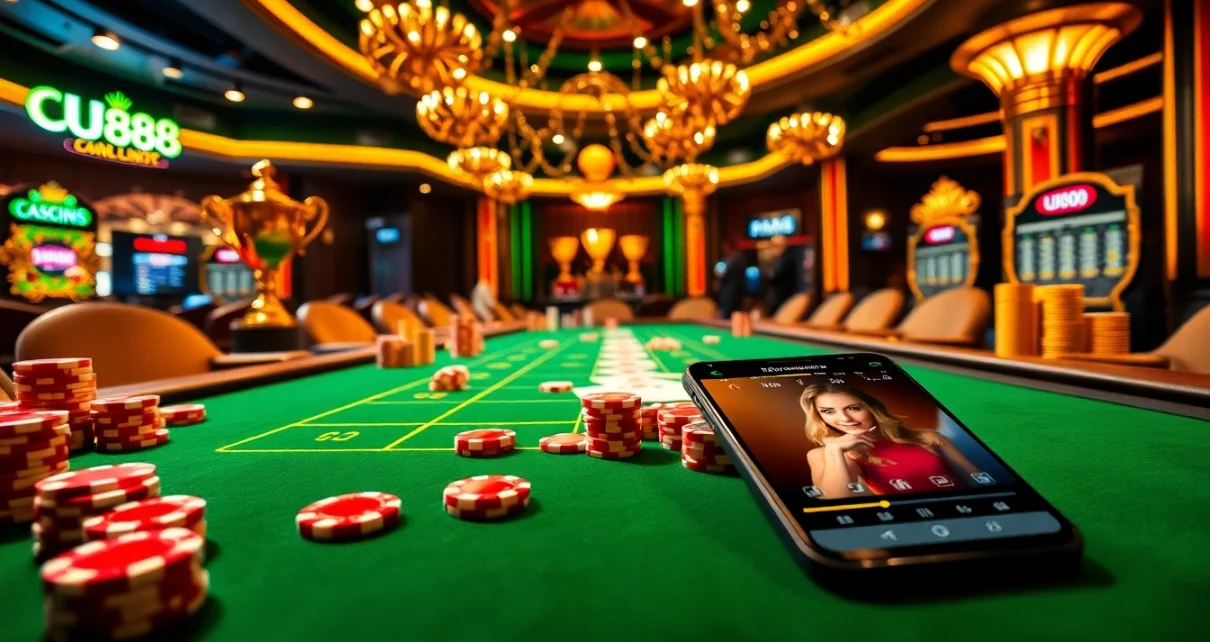 Exciting gaming experience at UU88 with vibrant poker and casino elements.