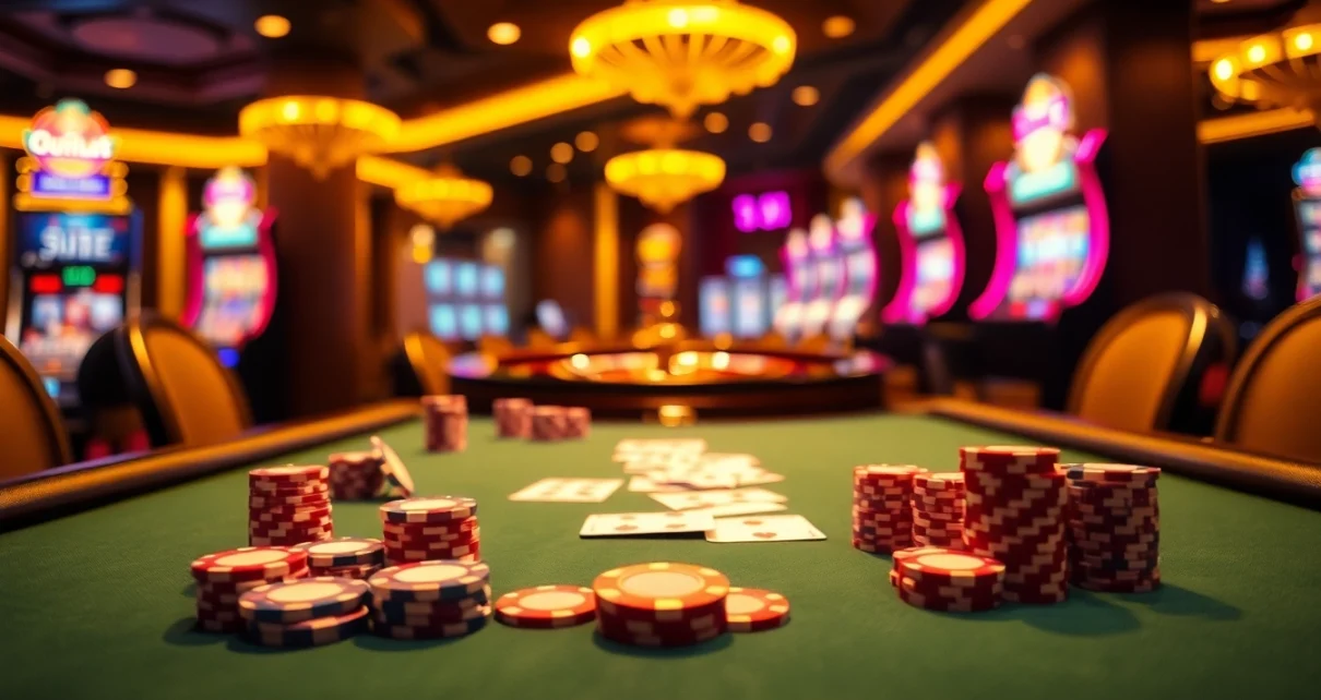 Experience thrilling gambling action with 8Xbet's luxurious poker tables and vibrant casino atmosphere.