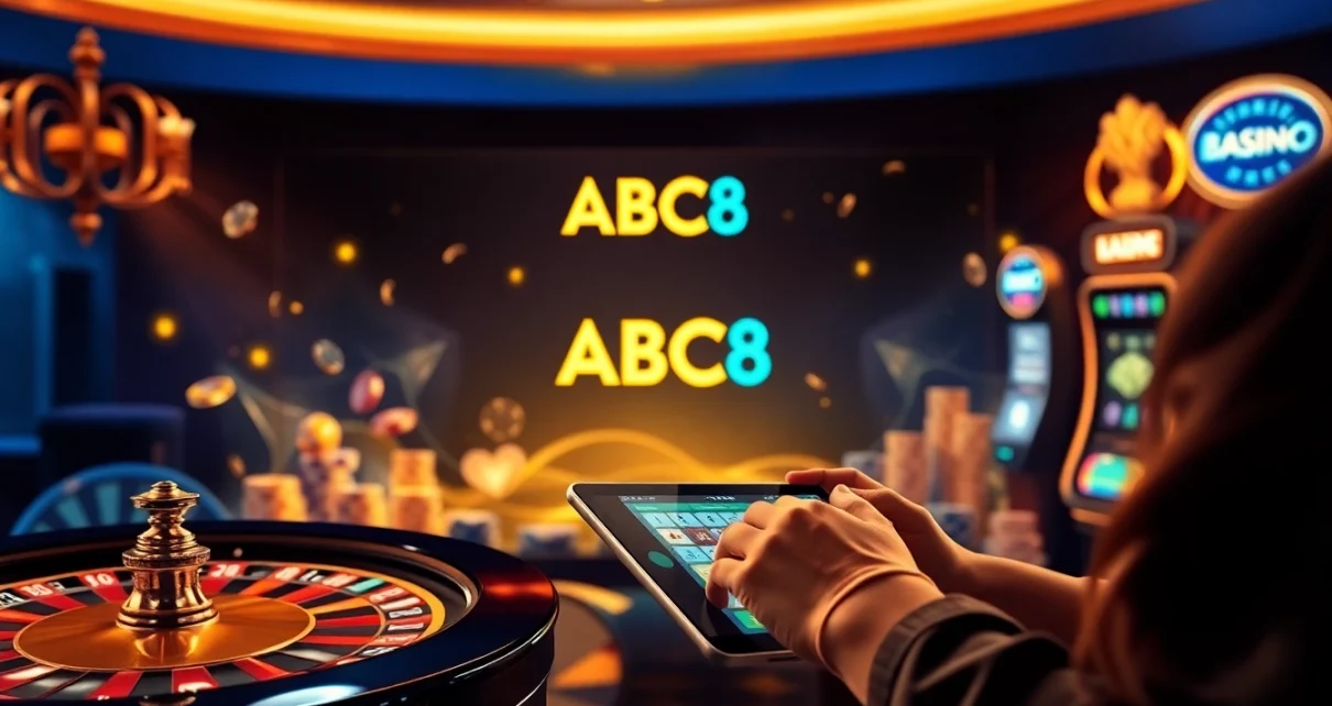 Experience engaging gameplay at ABC8 with roulette and poker in a professional online casino setting.