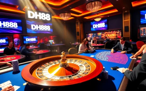 Players experiencing thrilling games at DH88 casino with vibrant tables and engaged competitors.