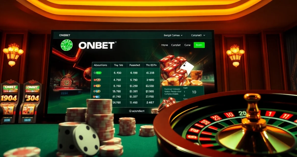 Experience thrilling moments at ONBET with exciting slot machines and casino games.