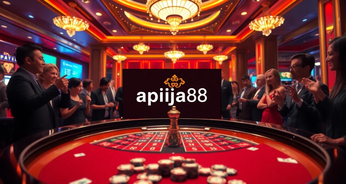 Experience high-stakes excitement with apiraja88 at a lavish casino roulette table.