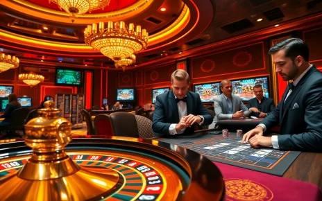 Exciting casino scene at https://rr88co.net/, showcasing players at a poker table with vibrant chips and cards.