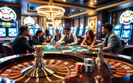Experience the excitement of LC88 with poker chips and a roulette wheel in a luxury casino setting.