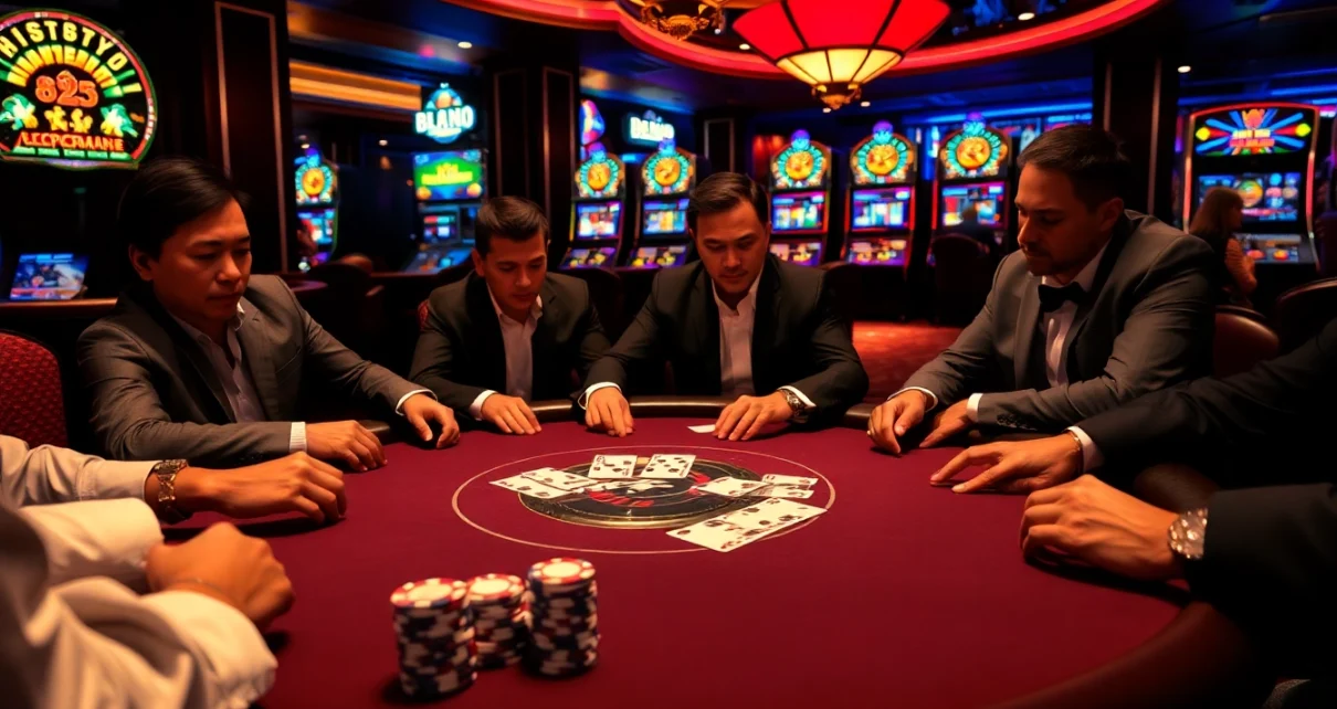 Experience high-stakes action in a luxurious casino setting at 98Win.