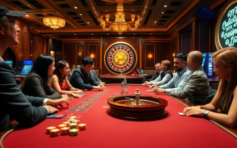 Experience the thrill of winning at MB66 with vibrant casino tables and engaged players.